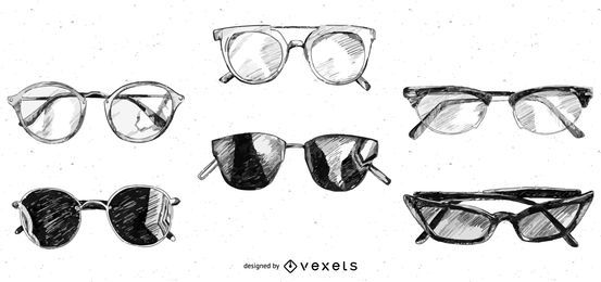 Pacote de desenho de óculos e óculos de sol