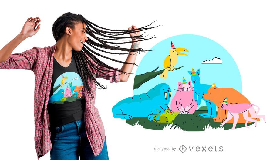 Animal Party T-shirt Design Animal Party T-shirt Design