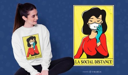 Social Distance Girl T-shirt Design