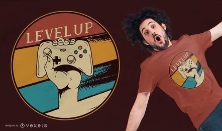 Diseño de camiseta Level Up Vintage Gaming Diseño de camiseta Level Up Vintage Gaming