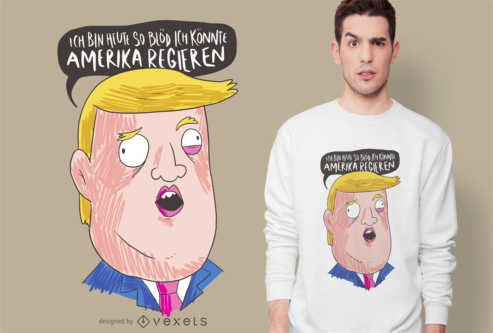Dummes Trump deutsches T-Shirt Design