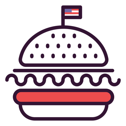Amerikanische Hamburger Ikone PNG-Design