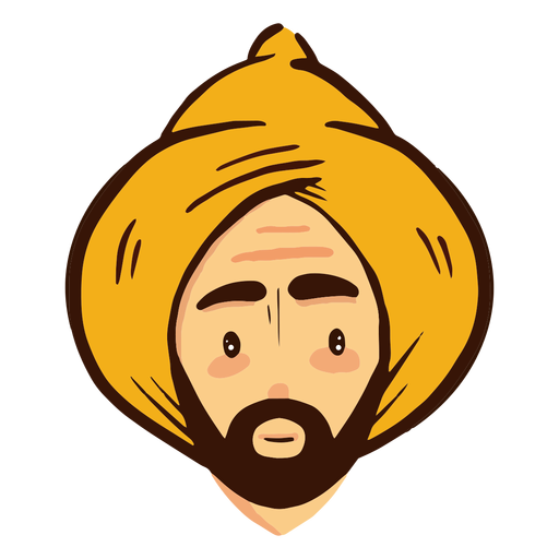 Arab man head turban PNG Design