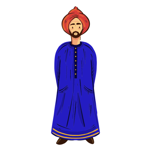 Arab man turban character PNG Design
