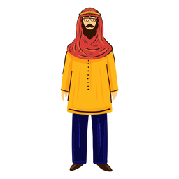 Hombre árabe con carácter de gafas Diseño PNG