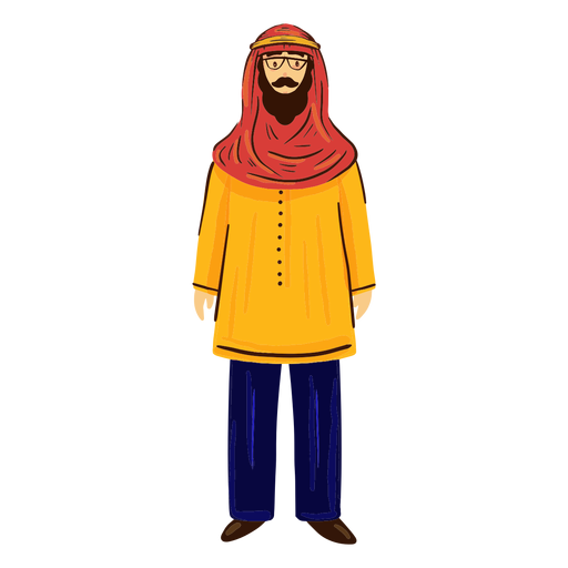 Arab Man With Glasses Character Transparent Png Svg Vector File