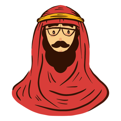 Arab Man With Glasses Head Transparent Png Svg Vector File