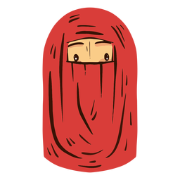 Cabeza de mujer árabe niqab Diseño PNG