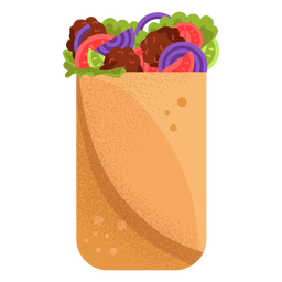 Ilustración de shawarma de comida árabe Diseño PNG