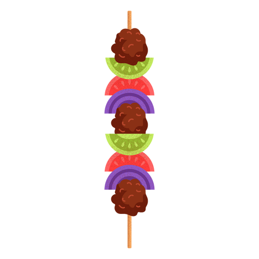 Arabic food shish kebab illustration PNG Design