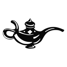 Objeto árabe lâmpada a óleo preta Desenho PNG