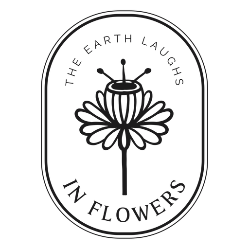 Insignia la tierra se ríe en flores Diseño PNG