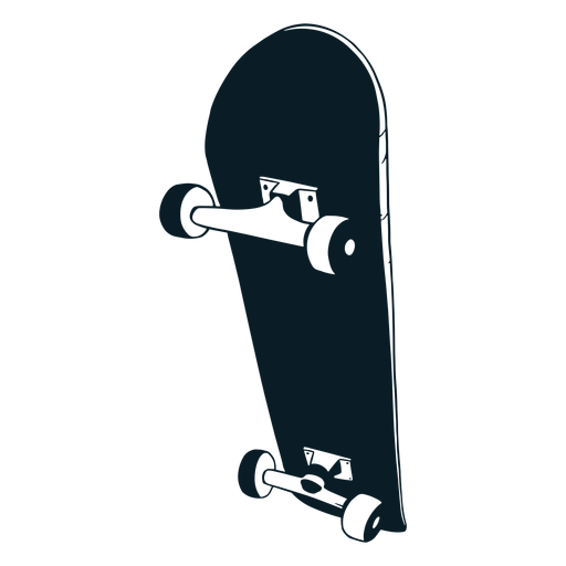 Black and white skateboard PNG Design