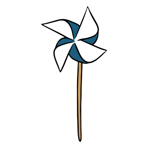 Molinillo de viento azul Diseño PNG