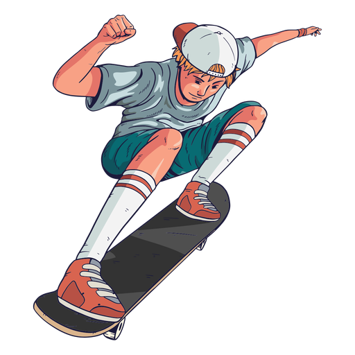 Boy skater character PNG Design