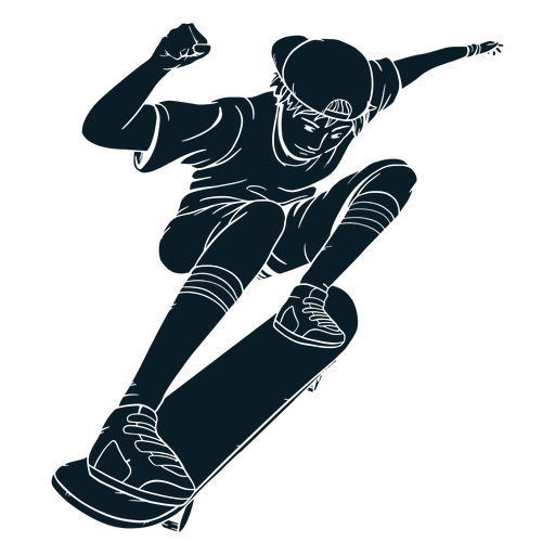 Personagem de skatista de menino preta Desenho PNG