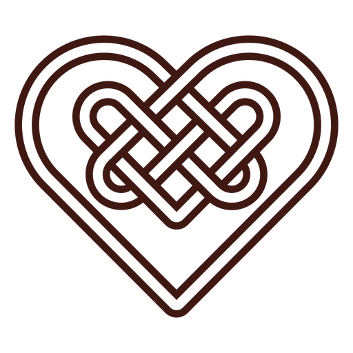 Celtic heart knot stroke PNG Design