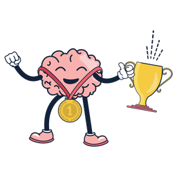 Dibujos animados lindo cerebro ganador Diseño PNG