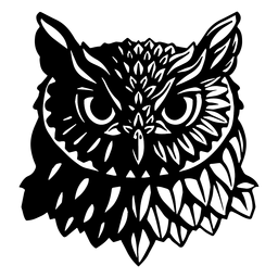 Búho de cara en blanco y negro Diseño PNG