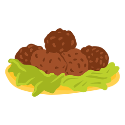 Ilustração de comida árabe falafel Desenho PNG