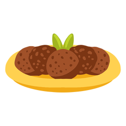 Falafel pita bread arabic food illustration