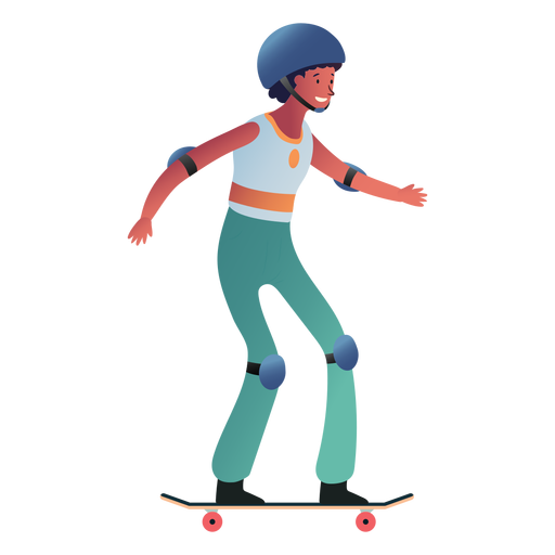 Female skater character woman PNG Design