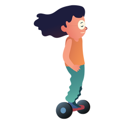 Personaje de niña hoverboard Diseño PNG