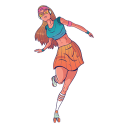 Personagem de patins de menina Personagem de patins de menina