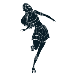 Girl rollerskating character black Girl rollerskating character black