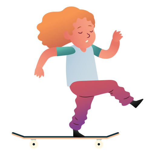 Personaje de skate de niña Diseño PNG