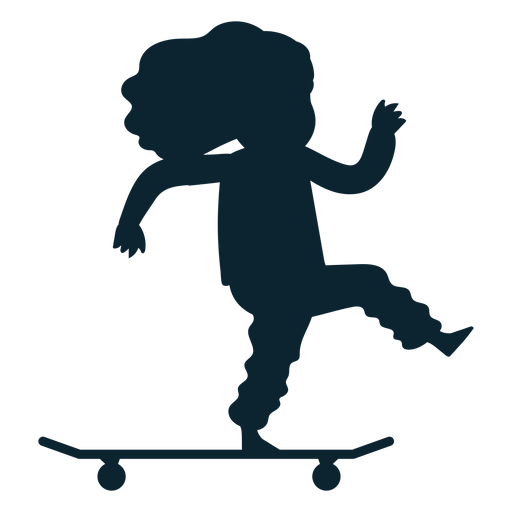 Girl skate silhouette PNG Design