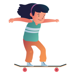 Girl skater character PNG Design