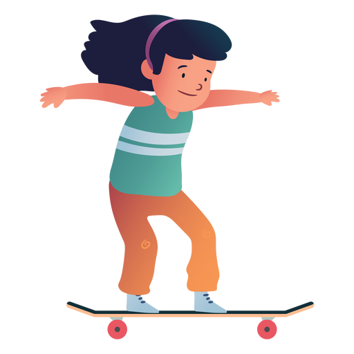 Mädchen Skater Charakter PNG-Design