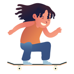Girl skating character PNG Design