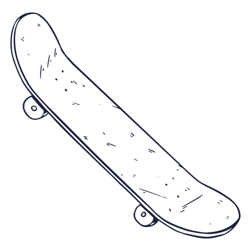 Hand drawn white skateboard PNG Design