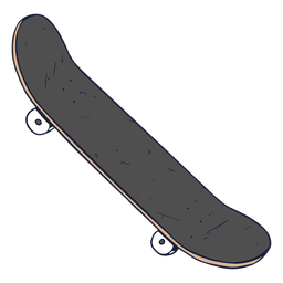 Illustration grey skateboard PNG Design