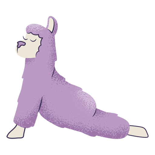 Llama upward facing dog yoga PNG Design