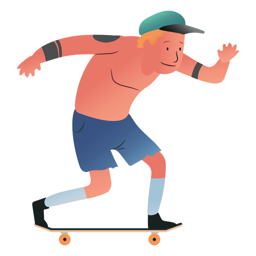 Male skater character PNG Design