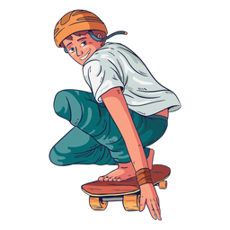 Patinador de carácter patinador masculino Diseño PNG