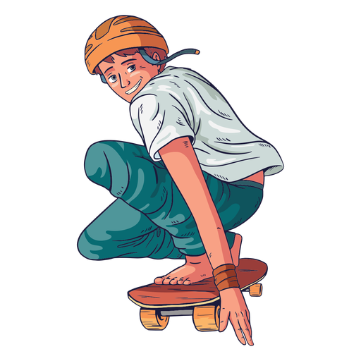 Male skater character skater PNG Design