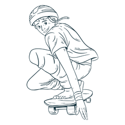 Male skater character hand drawn PNG Design