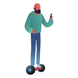 Man hoverboard character PNG Design