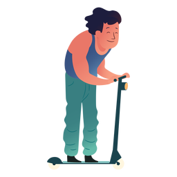 Carácter de hombre patinete Diseño PNG