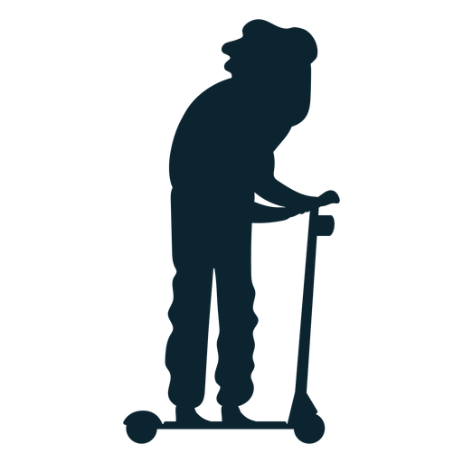 Man kick scooter silhouette PNG Design