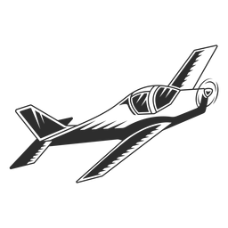 Modern light plane black and white PNG Design