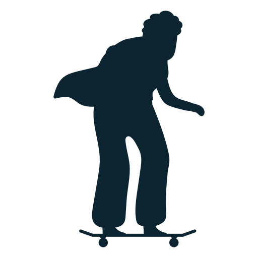 Old woman skating silhouette PNG Design