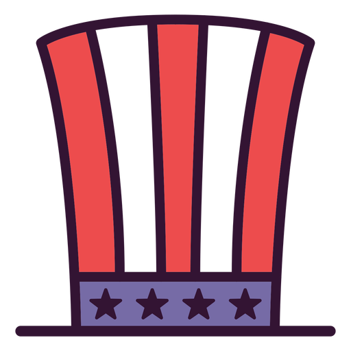 Patriotic american top hat icon PNG Design