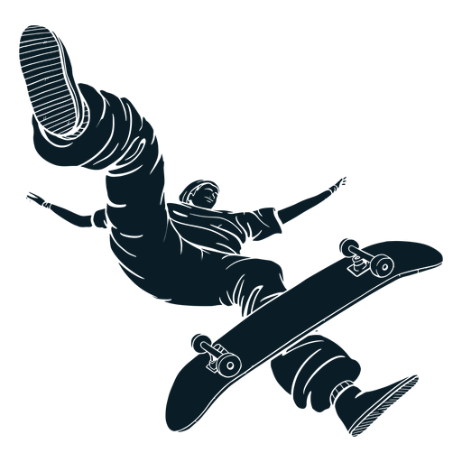 Pro skater character black PNG Design