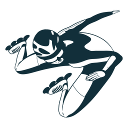 Rollerskater personaje blanco y negro Diseño PNG