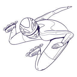 Rollerskater desenhado à mão Desenho PNG